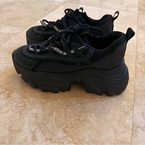 Steve Madden Black Platform Sneakers
